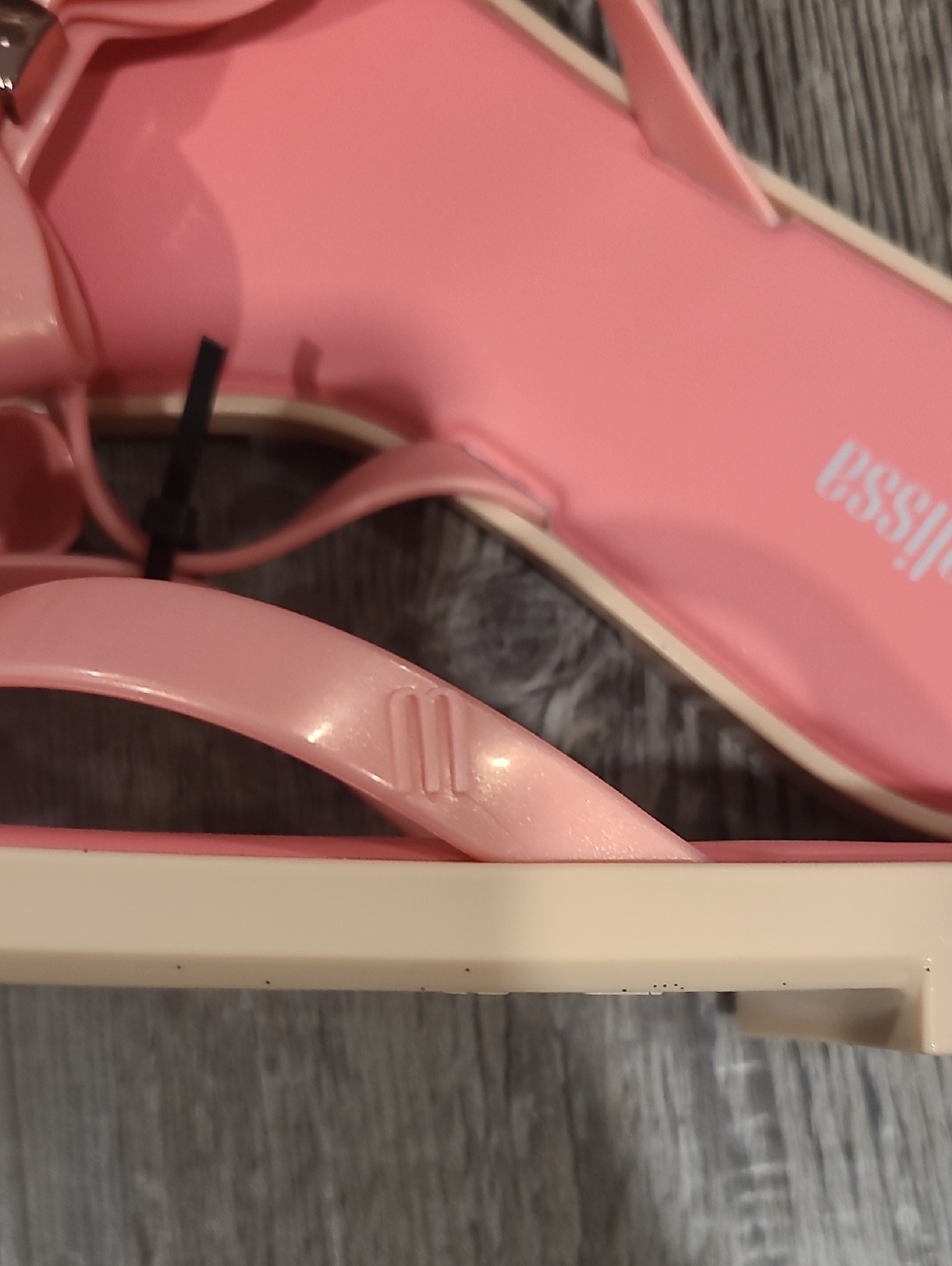 Melissa Pink Bow Jelly Flip Flop Slim Sandals Size 8 - Picture 5 of 5